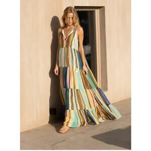 Oliphant Long Tiered Tassel Zanzibar Dress Size Medium NWT